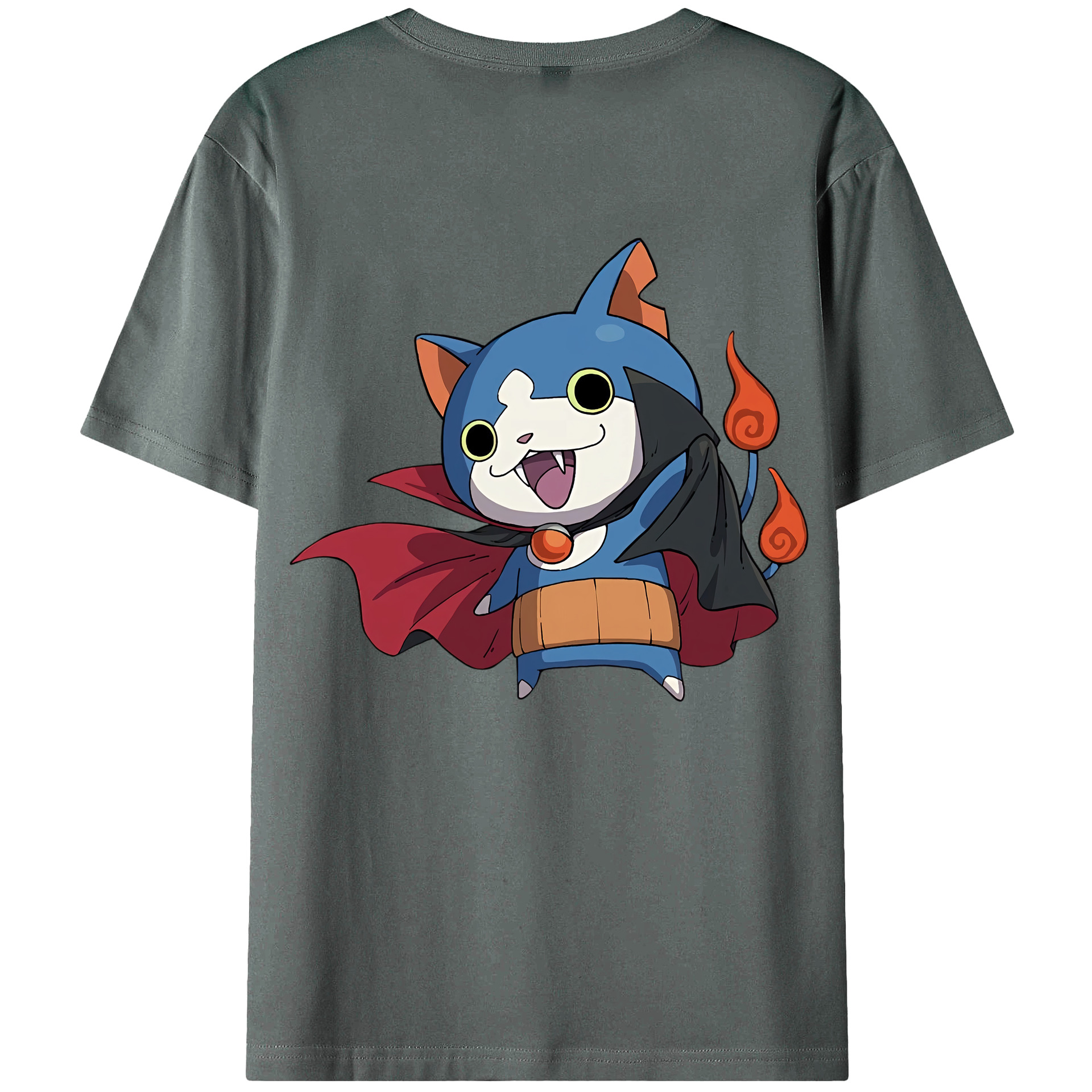 （画像用） 妖怪ウォッチ Yo-kai Watch 綿100％ メンズ半袖Tシャツ（バックプリント） 通気性